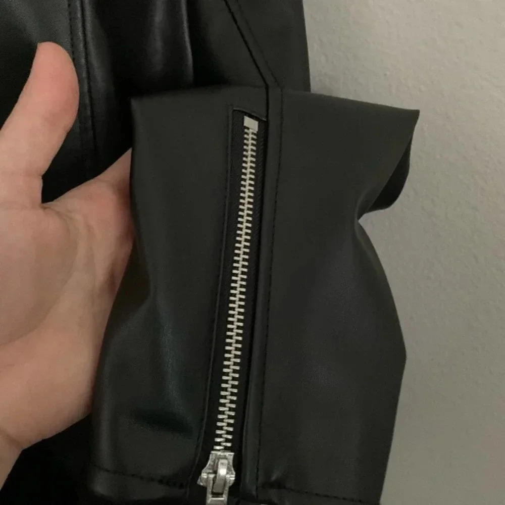 Bar III Faux Leather Buckle Jacket Black - Picture 5 of 8